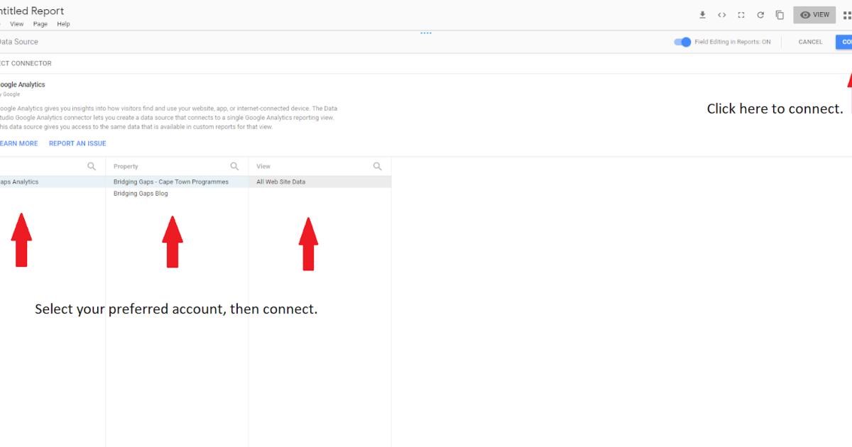 Cách kết nối Google Analytics với Google Data Studio